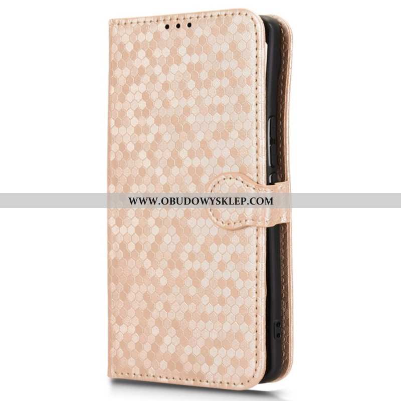 Skórzany Futerał Vivo V40 5g Etui Na Telefon Brokatowe Kropki