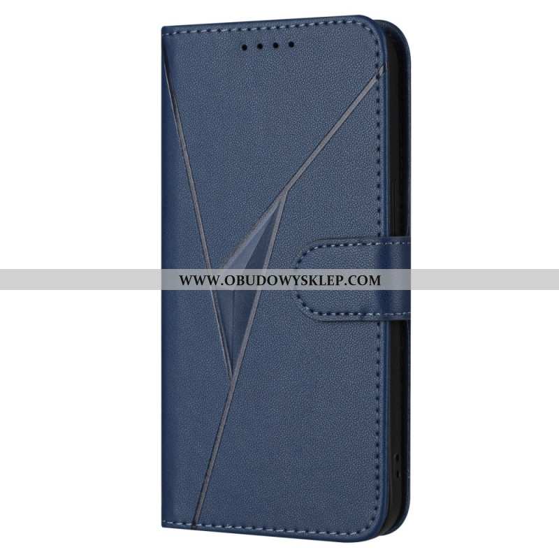 Skórzany Futerał Vivo V50 Lite 5g Etui Na Telefon Wzór Trójkątów