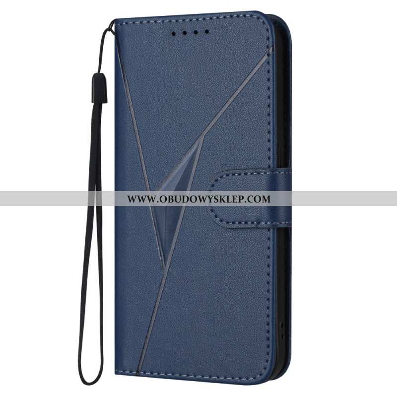 Skórzany Futerał Vivo V60 Lite Etui Na Telefon Wzór Trójkąta