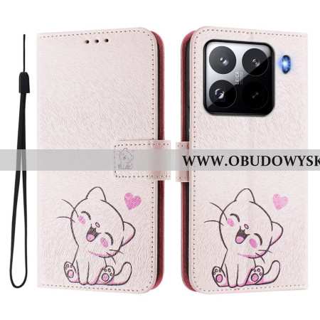 Skórzany Futerał Xiaomi 15 Pro Etui Na Telefon Kotek