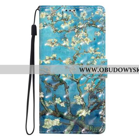 Skórzany Futerał Xiaomi 15t Pro Etui Na Telefon Morelowe Kwiaty Drzewo
