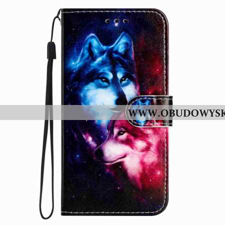 Skórzany Futerał Xiaomi 15t Pro Etui Na Telefon Z Dwoma Wilkami