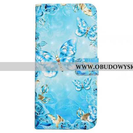 Skórzany Futerał Xiaomi 17 Pro Max Etui Na Telefon Motyle I Diamenty