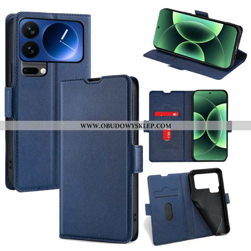 Skórzany Futerał Xiaomi 17 Pro Max Etui Na Telefon Podwójne Zapięcie Ze Sztucznej Skóry