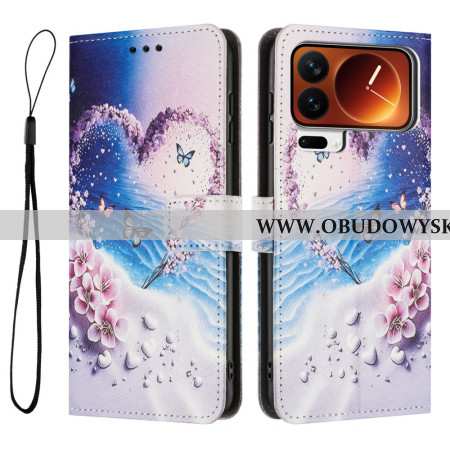 Skórzany Futerał Xiaomi 17 Pro Max Etui Na Telefon Serce Motyla