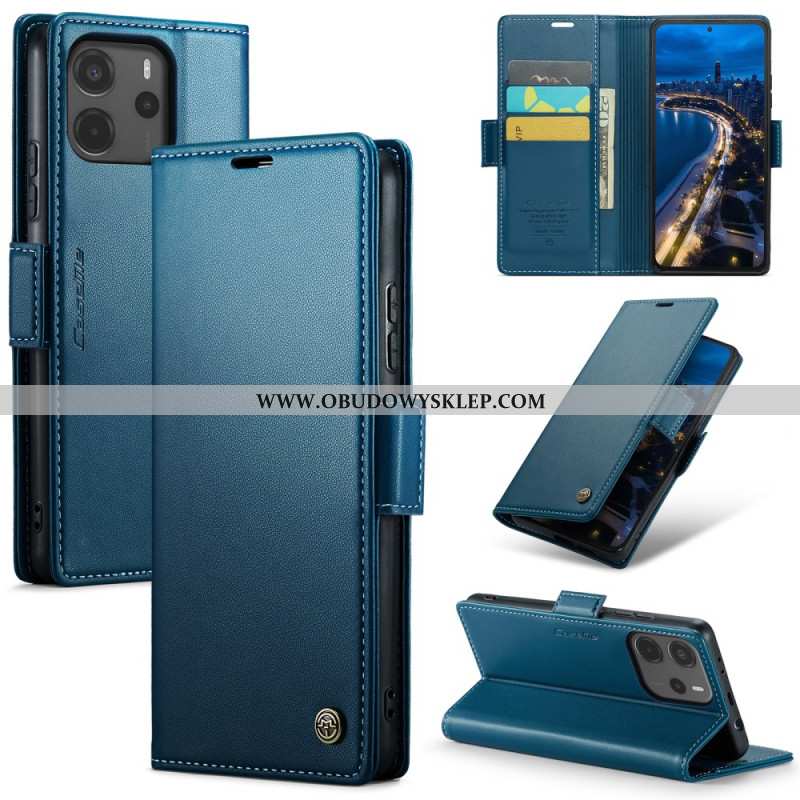 Skórzany Futerał Xiaomi Redmi Note 14 4g Etui Na Telefon Technologia Blokowania Rfid