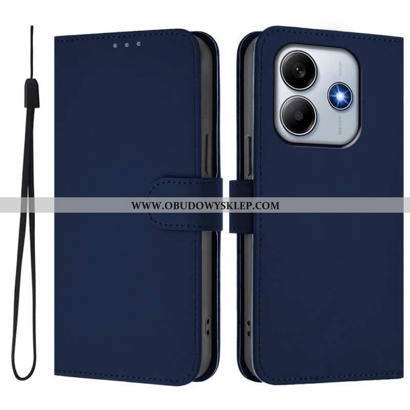 Skórzany Futerał Xiaomi Redmi Note 14 5g Etui Na Telefon Pasek Z Efektem Skóry