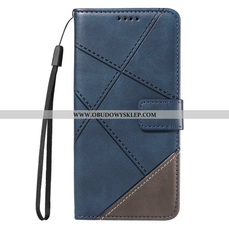 Skórzany Futerał Xiaomi Redmi Note 14 Pro 5g Etui Na Telefon Dwukolorowy Paski