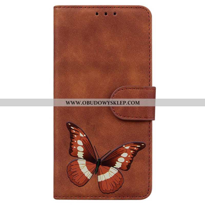 Skórzany Futerał Xiaomi Redmi Note 14 Pro 5g Etui Na Telefon Motyl