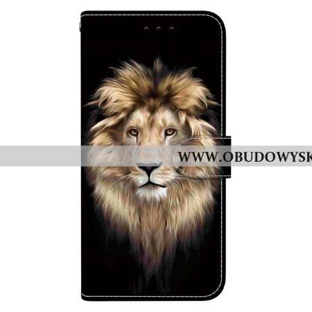 Skórzany Futerał Xiaomi Redmi Note 15 5g Etui Na Telefon Głowa Lwa