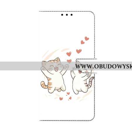 Skórzany Futerał Xiaomi Redmi Note 15 5g Etui Na Telefon Zabawne Koty