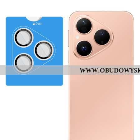 Szkło Hartowane Ochronne Na Obiektyw Do Huawei Pura 80. Samopozycjonująca Ramka (czarne Kółka)