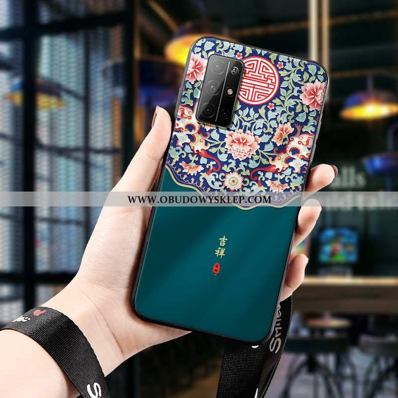 Etui Honor 30s Ochraniacz Chiński Styl Silikonowe, Futerał Honor 30s Wiszące Ozdoby Niebieska