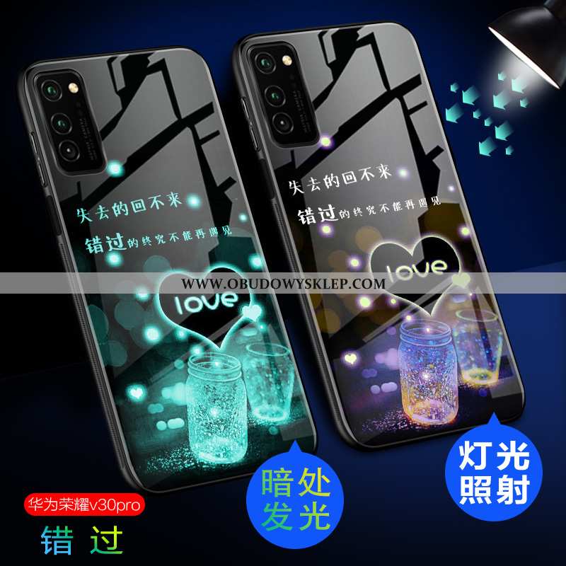 Etui Honor View30 Pro Szkło Miękki Zakochani, Futerał Honor View30 Pro Nubuku Trendy Zielone