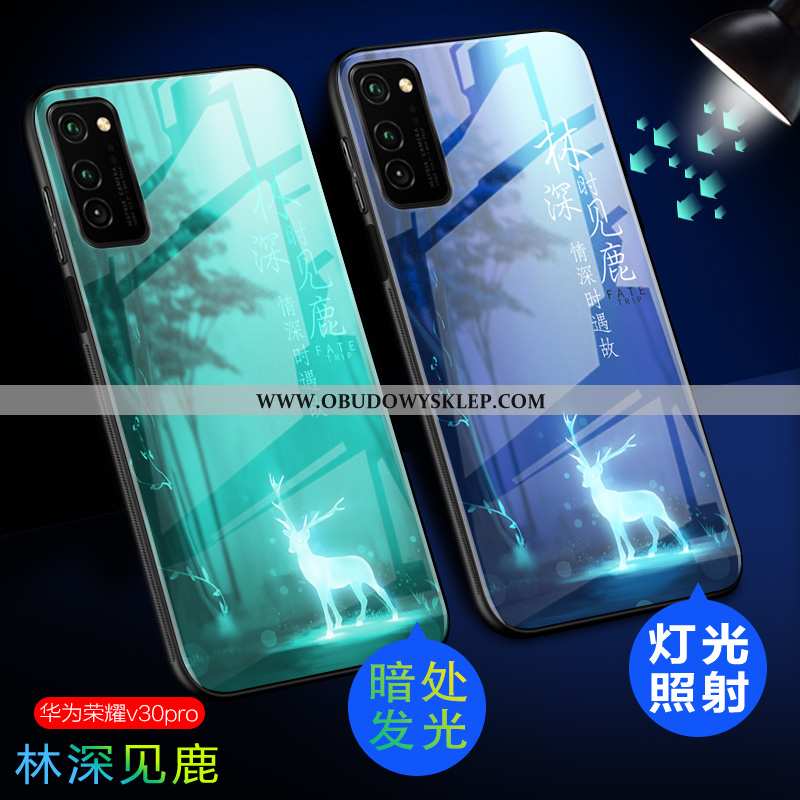 Etui Honor View30 Pro Szkło Miękki Zakochani, Futerał Honor View30 Pro Nubuku Trendy Zielone