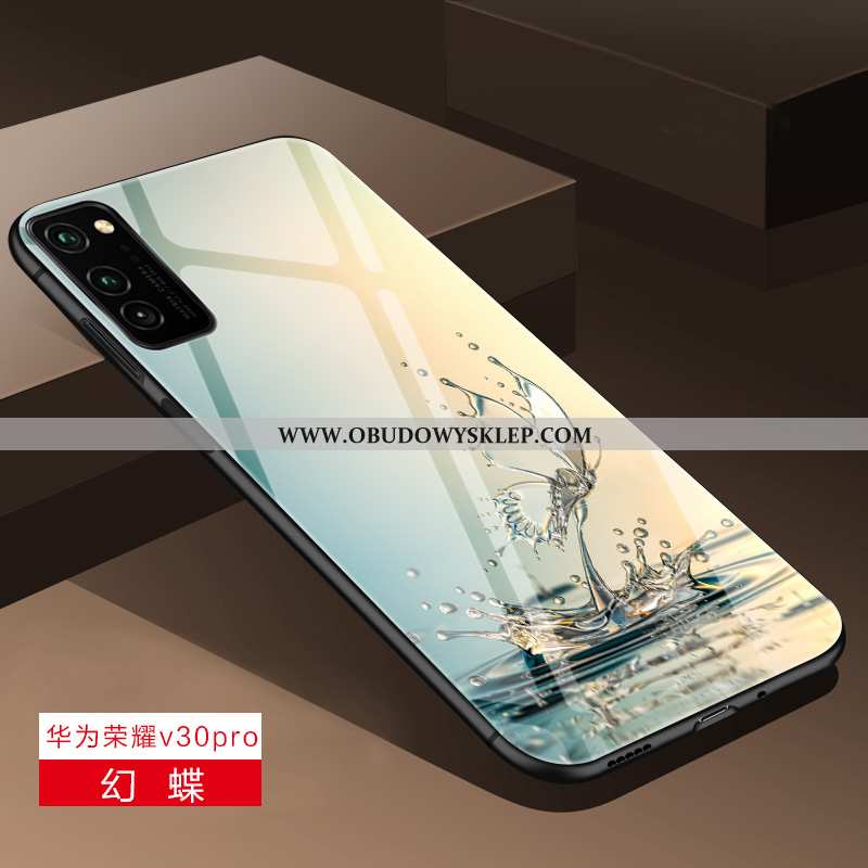 Etui Honor View30 Pro Szkło Miękki Zakochani, Futerał Honor View30 Pro Nubuku Trendy Zielone