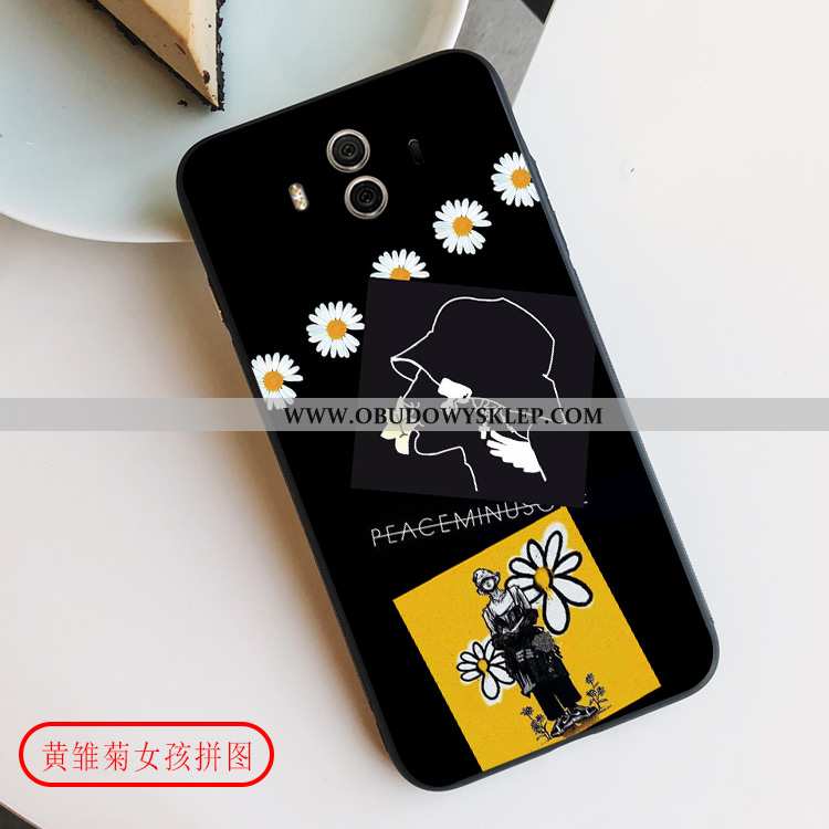 Etui Huawei Mate 10 Ochraniacz Czarny Relief, Futerał Huawei Mate 10 Nubuku Czarna