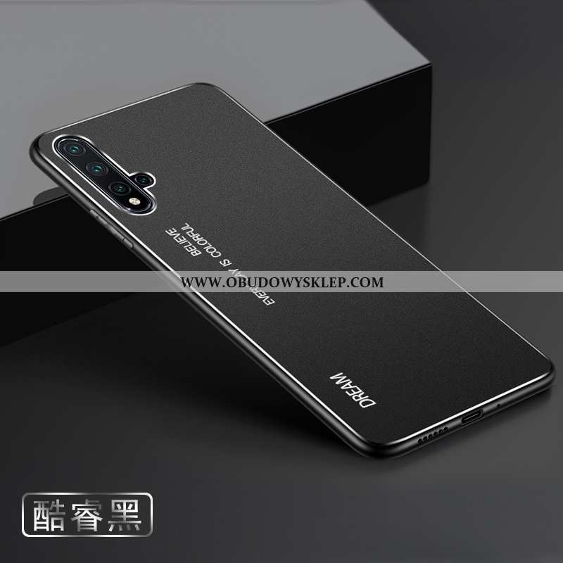 Etui Huawei Nova 5t Metal Futerał Etui, Huawei Nova 5t Nubuku Srebro Srebrne
