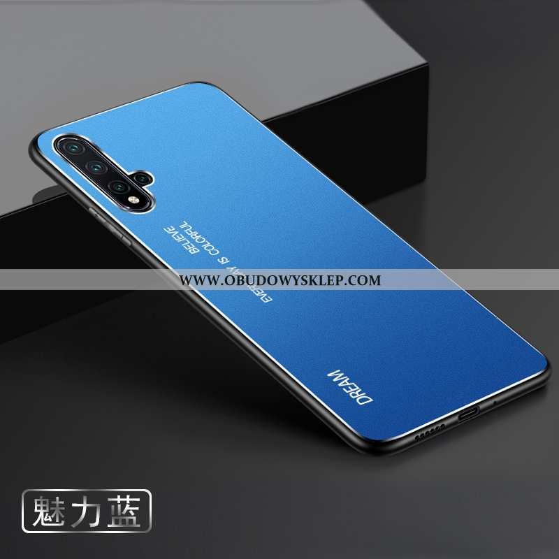 Etui Huawei Nova 5t Metal Futerał Etui, Huawei Nova 5t Nubuku Srebro Srebrne