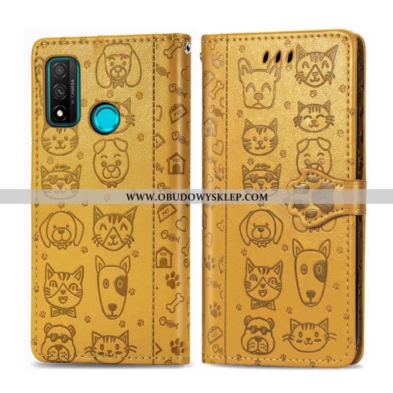Etui Huawei P Smart 2020 Ochraniacz Psy Klapa, Futerał Huawei P Smart 2020 Piękny Żółta