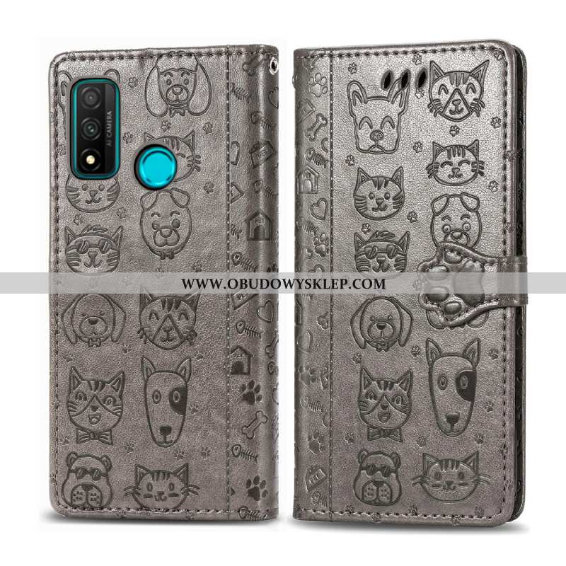 Etui Huawei P Smart 2020 Ochraniacz Psy Klapa, Futerał Huawei P Smart 2020 Piękny Żółta