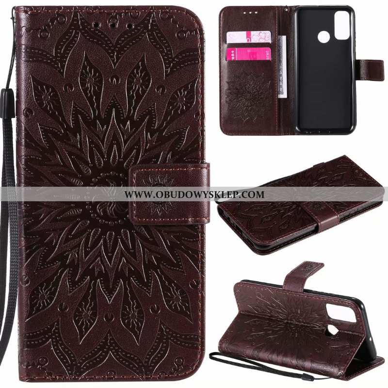 Etui Huawei P Smart 2020 Skórzane Klapa Niebieski, Futerał Huawei P Smart 2020 Anti-fall Karta Niebi
