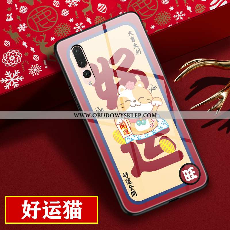 Etui Huawei P20 Pro Szkło Czerwony Etui, Futerał Huawei P20 Pro Moda Anti-fall Czerwona
