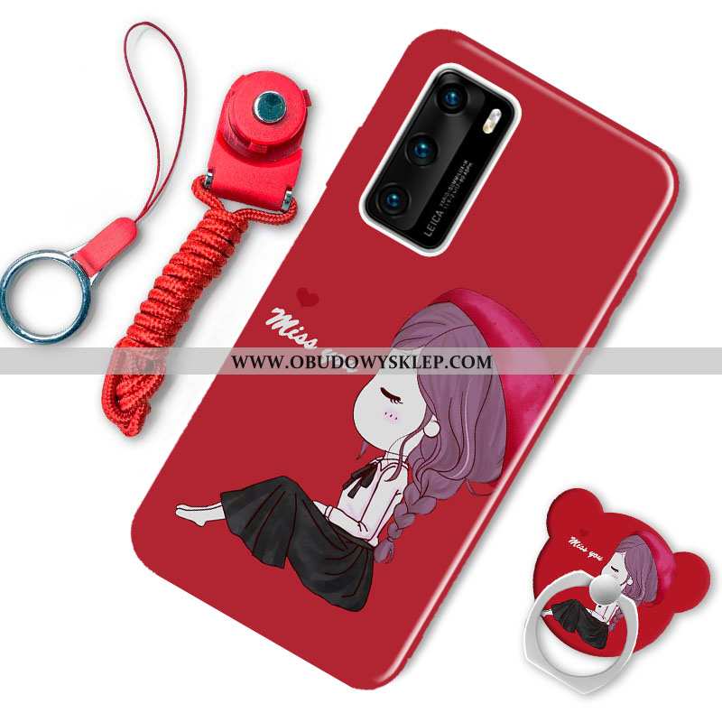 Etui Huawei P40 Kreskówka Telefon Komórkowy Futerał, Futerał Huawei P40 Piękny Miękki Bordowa