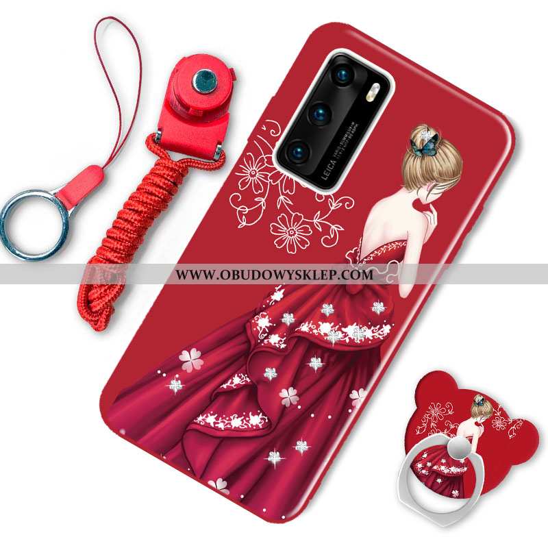 Etui Huawei P40 Kreskówka Telefon Komórkowy Futerał, Futerał Huawei P40 Piękny Miękki Bordowa