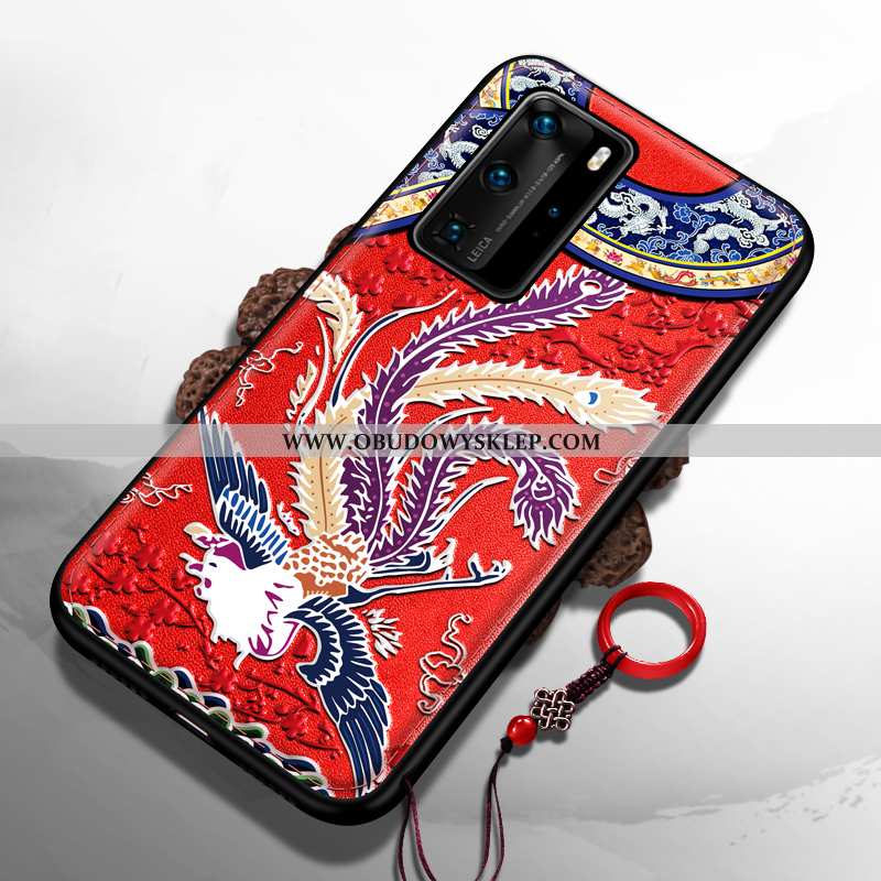 Etui Huawei P40 Pro Relief Nowy Smok, Futerał Huawei P40 Pro Trendy Żółty Żółta