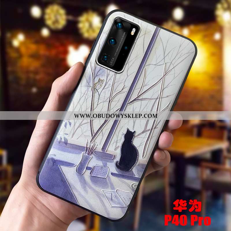 Etui Huawei P40 Pro Trendy Silikonowe Anti-fall, Futerał Huawei P40 Pro Cienkie Sztuka Fioletowy