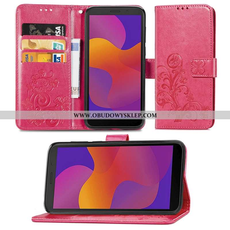 Etui Huawei Y6p Skórzane Telefon Komórkowy Anti-fall, Futerał Huawei Y6p All Inclusive Różowe Rozowa