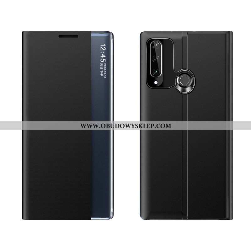 Etui Huawei Y6p Skórzane Wysoki Koniec Biznes, Futerał Huawei Y6p Ochraniacz All Inclusive Niebieska