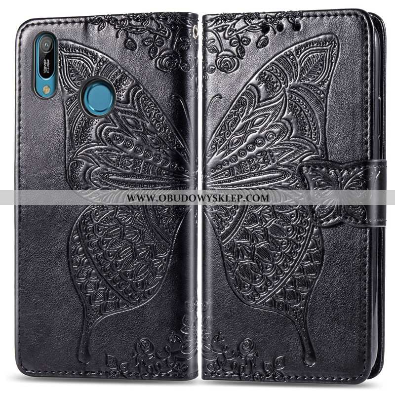 Etui Huawei Y6s Relief Pokrowce Motyl, Futerał Huawei Y6s Piękny Kwiaty Rozowa