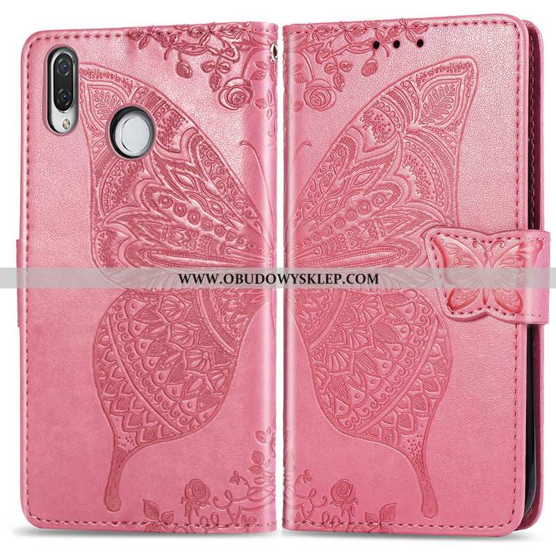 Etui Huawei Y7 2020 Ochraniacz Relief Skóra, Futerał Huawei Y7 2020 Skórzane 2020 Czerwona