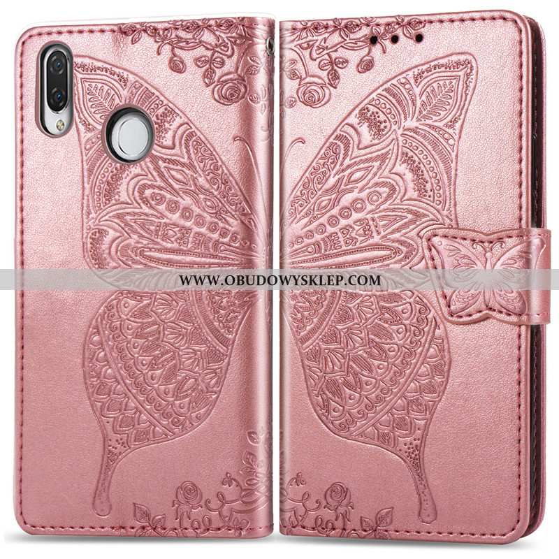 Etui Huawei Y7 2020 Ochraniacz Relief Skóra, Futerał Huawei Y7 2020 Skórzane 2020 Czerwona