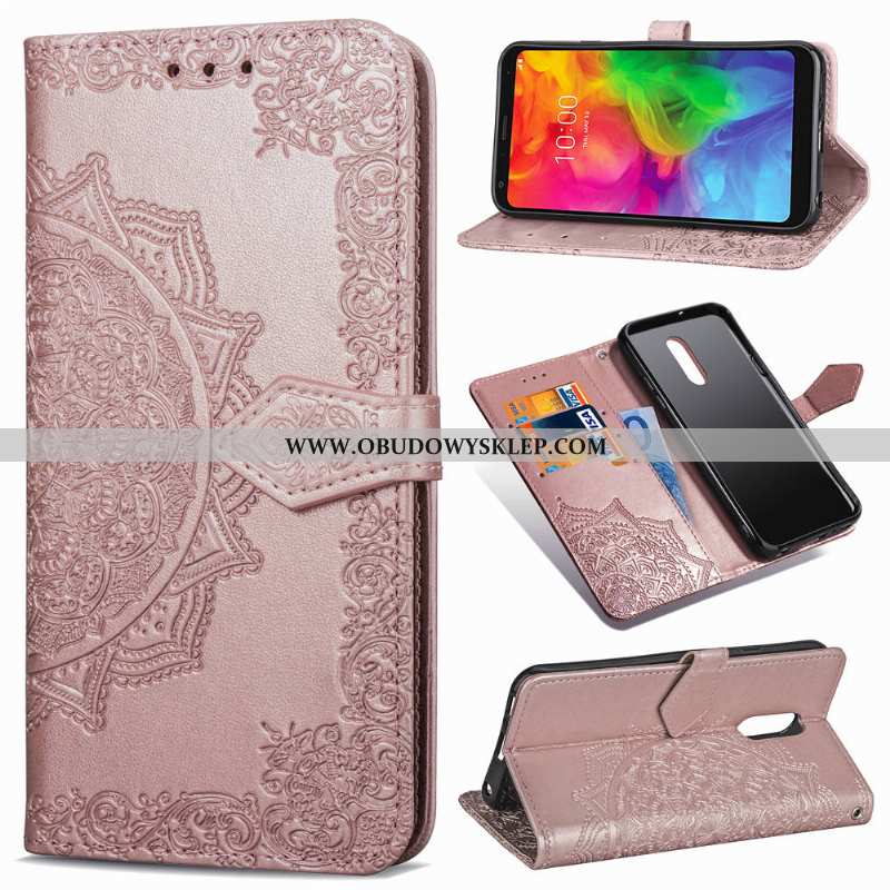 Etui Lg Q7 Wiszące Ozdoby Futerał Etui, Lg Q7 Relief Jednolity Kolor Czarna