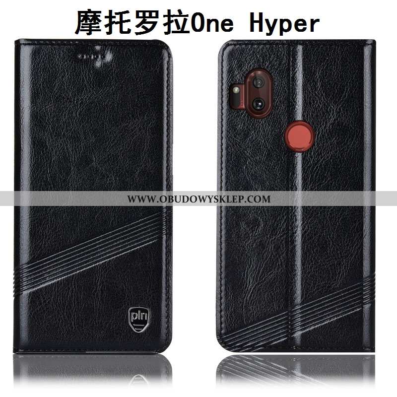 Etui Motorola One Hyper Prawdziwa Skóra Anti-fall Etui, Futerał Motorola One Hyper Ochraniacz Brązow