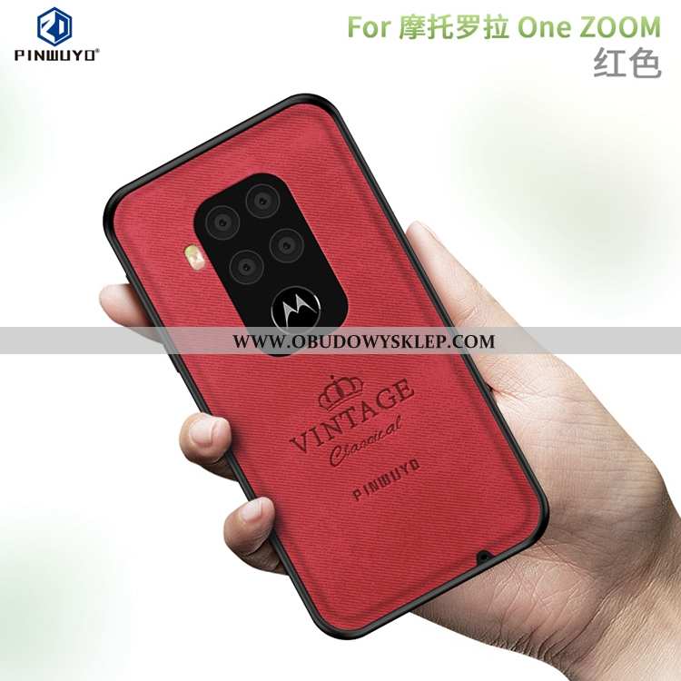 Etui Motorola One Zoom Super Futerał Nubuku, Motorola One Zoom Cienkie Płótno Czarna