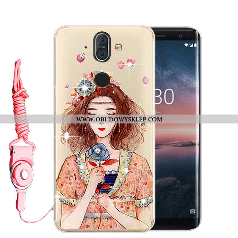 Etui Nokia 8 Sirocco Rhinestone Wysoki Etui, Futerał Nokia 8 Sirocco Miękki Ochraniacz Złote