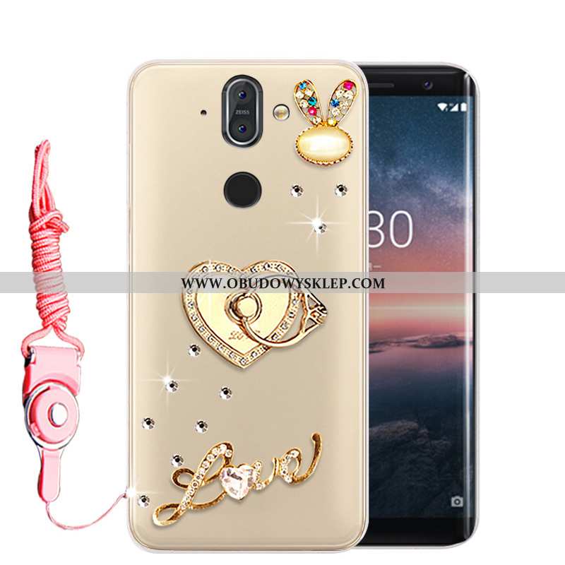 Etui Nokia 8 Sirocco Rhinestone Wysoki Etui, Futerał Nokia 8 Sirocco Miękki Ochraniacz Złote