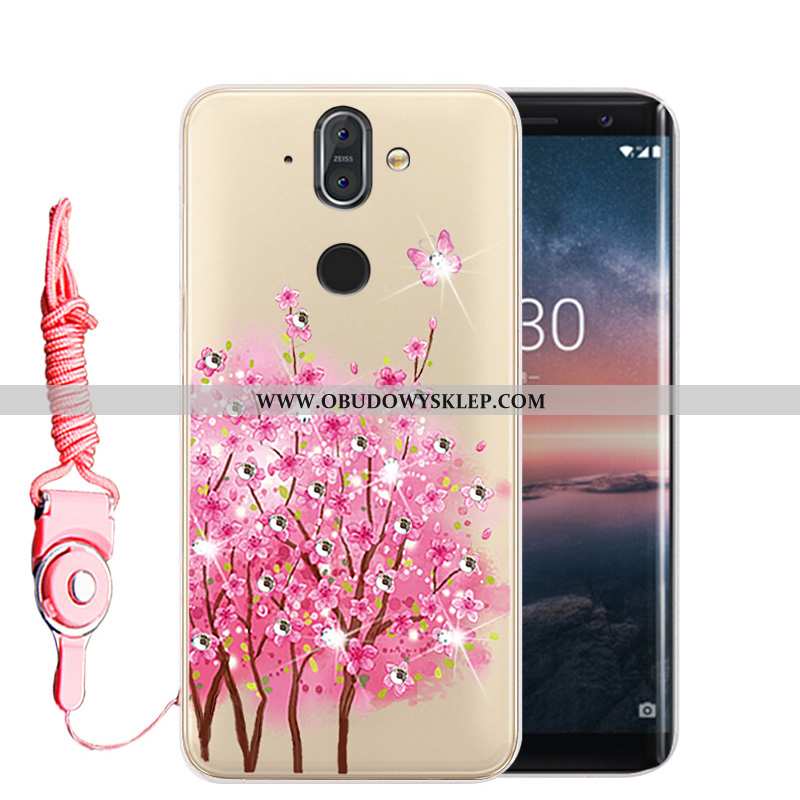 Etui Nokia 8 Sirocco Rhinestone Wysoki Etui, Futerał Nokia 8 Sirocco Miękki Ochraniacz Złote
