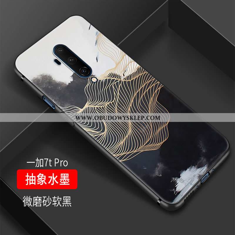 Etui Oneplus 7t Pro Miękki Wiatr Mały, Futerał Oneplus 7t Pro Silikonowe Kwiaty Czarna