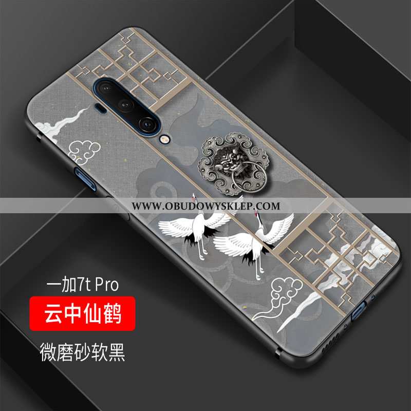Etui Oneplus 7t Pro Miękki Wiatr Mały, Futerał Oneplus 7t Pro Silikonowe Kwiaty Czarna