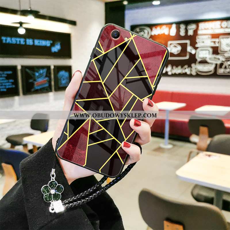 Etui Oppo A3 Trendy Czerwony Netto Anti-fall, Futerał Oppo A3 Miękki Mały Czarna