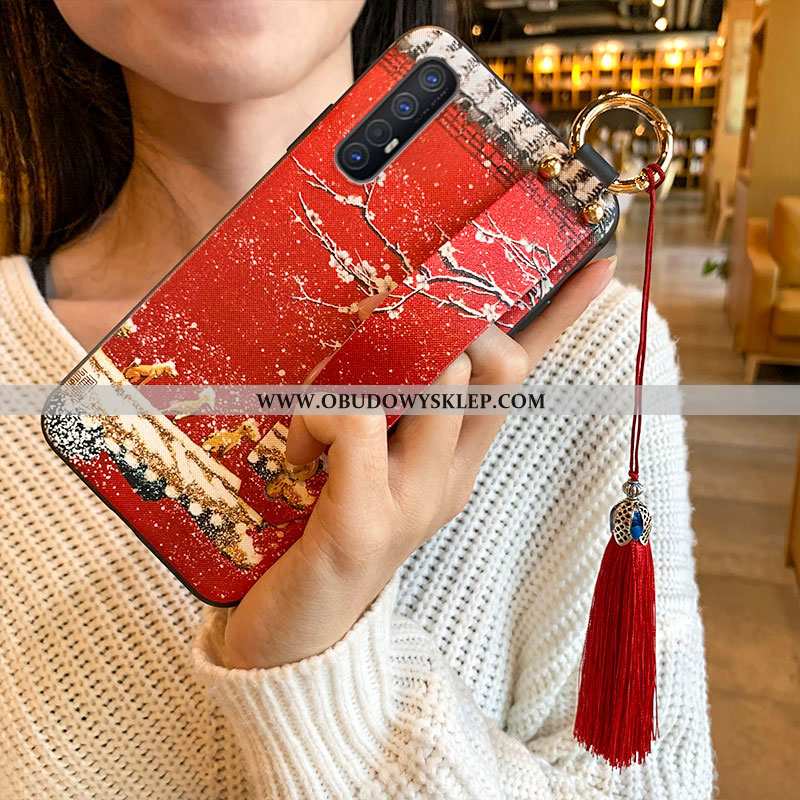 Etui Oppo Reno 3 Pro Miękki Wiatr Z Frędzlami, Futerał Oppo Reno 3 Pro Czerwony Czerwona