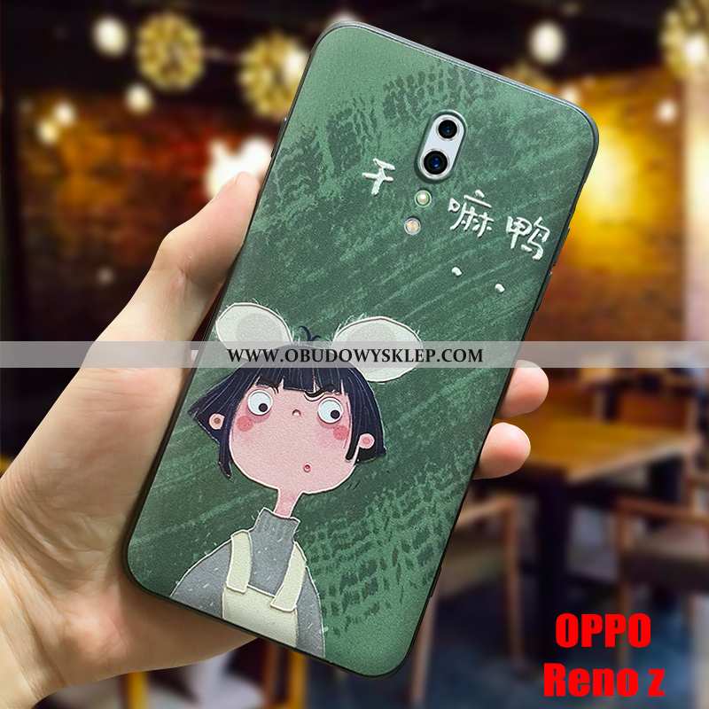 Etui Oppo Reno Z Nubuku Telefon Komórkowy Etui, Futerał Oppo Reno Z Osobowość Cienkie Zielone
