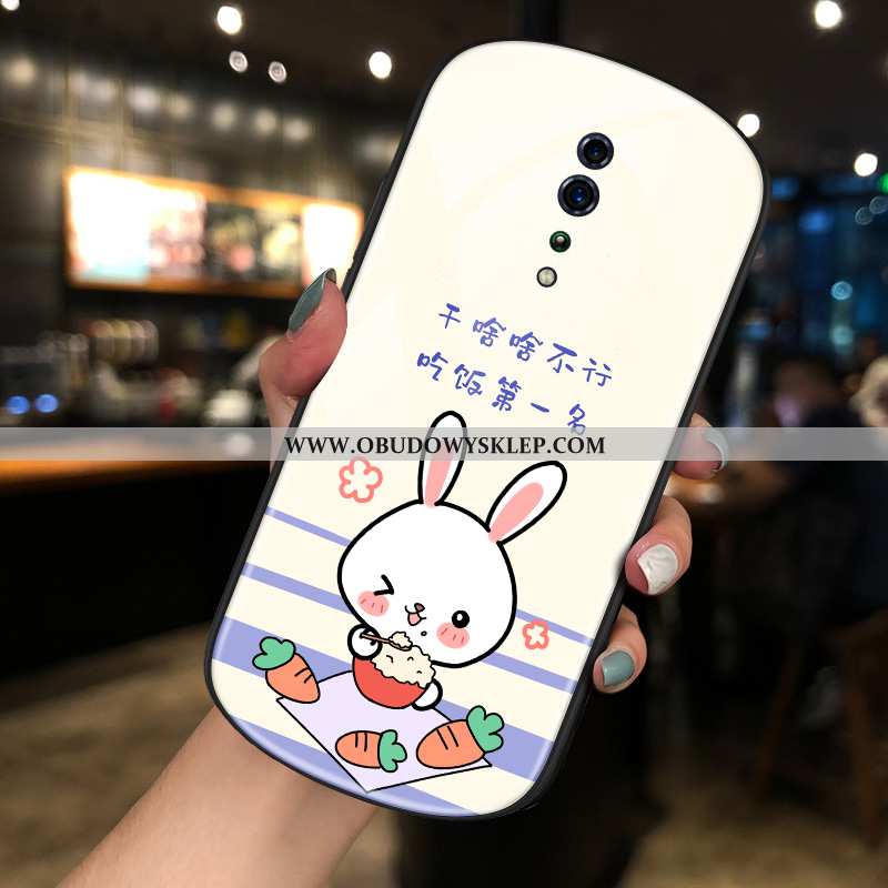 Etui Oppo Reno Z Szkło Okrągła Biały, Futerał Oppo Reno Z Piękny Trendy Biała