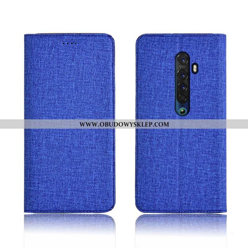 Etui Oppo Reno2 Skórzane All Inclusive Ciemno Niebieski, Futerał Oppo Reno2 Silikonowe Ochraniacz Gr