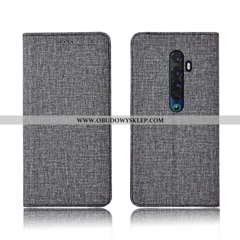 Etui Oppo Reno2 Skórzane All Inclusive Ciemno Niebieski, Futerał Oppo Reno2 Silikonowe Ochraniacz Gr